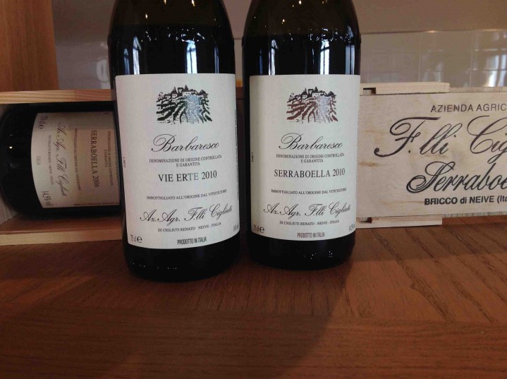 Vinhuset Cigliuti har två olika Barbaresco på programmet. Serraboella och Vie Erte. Båda vinerna är av toppklass.