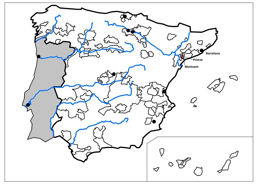Vinlandet Spanien karta